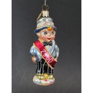 Christopher Radko New Years Eve 2000 To 2001 Blown Glass Christmas‎ Ornament